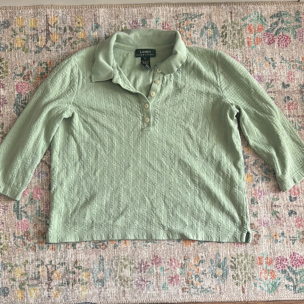 Lauren Ralph Lauren Green Cable Knit Sweater